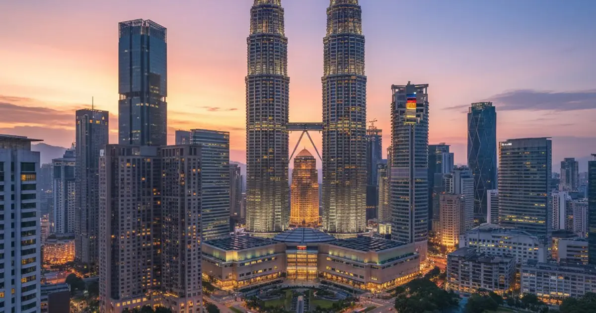 Kuala Lumpur skyline at dusk, symbolizing Malaysia's appeal for MM2H participants