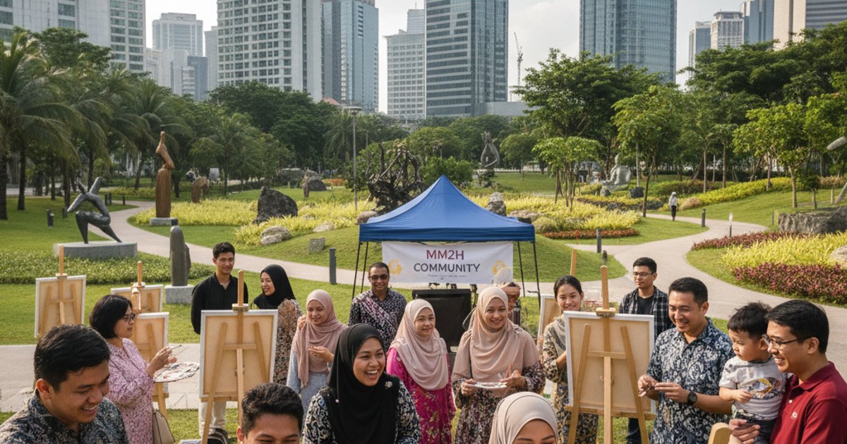 MM2H participants interacting with local Malaysians in a community setting, highlighting the social impact of the MM2H program