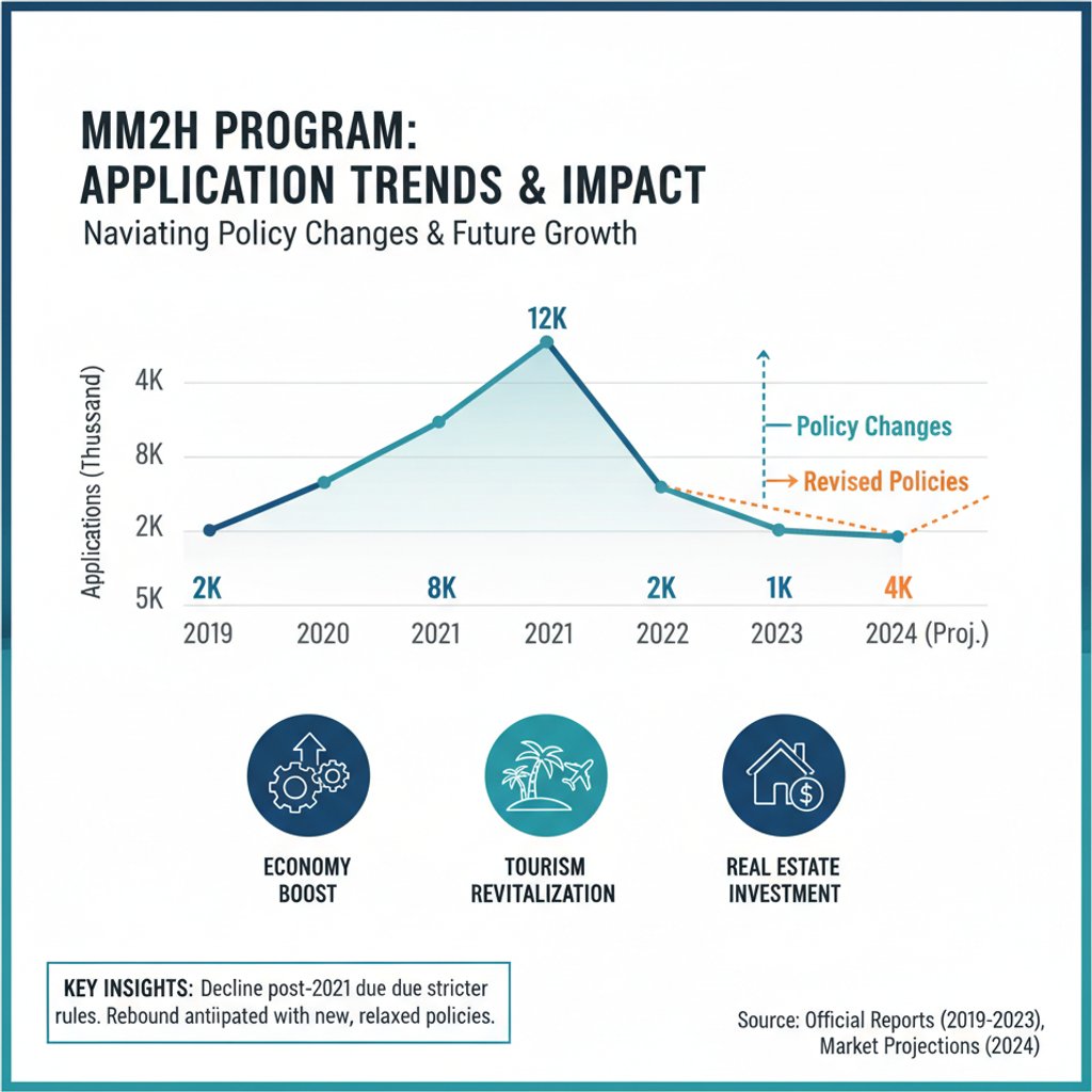 Infographic showing MM2H program application trends and economic impact