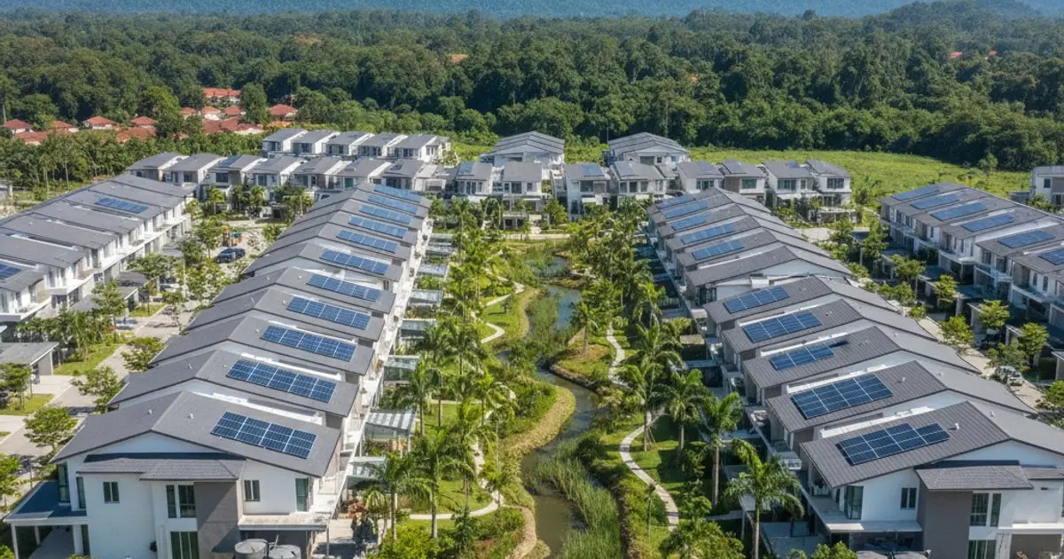 Eco-friendly residential community in Malaysia, showcasing sustainable living and green initiatives for MM2H