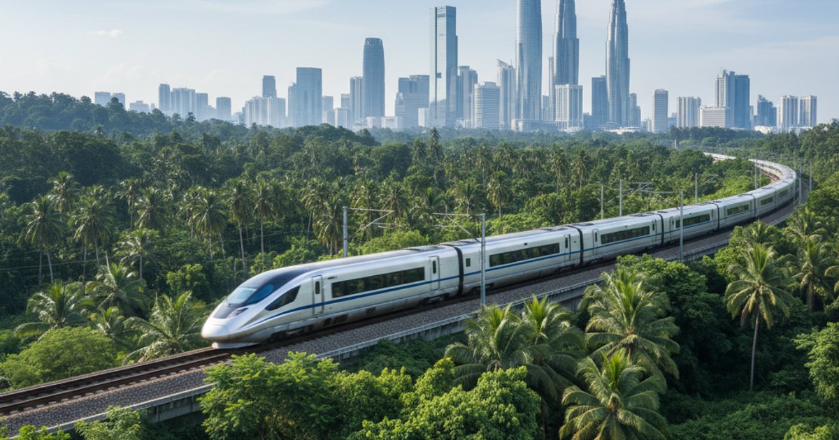 High-speed train in Malaysia symbolizing MM2H infrastructure development