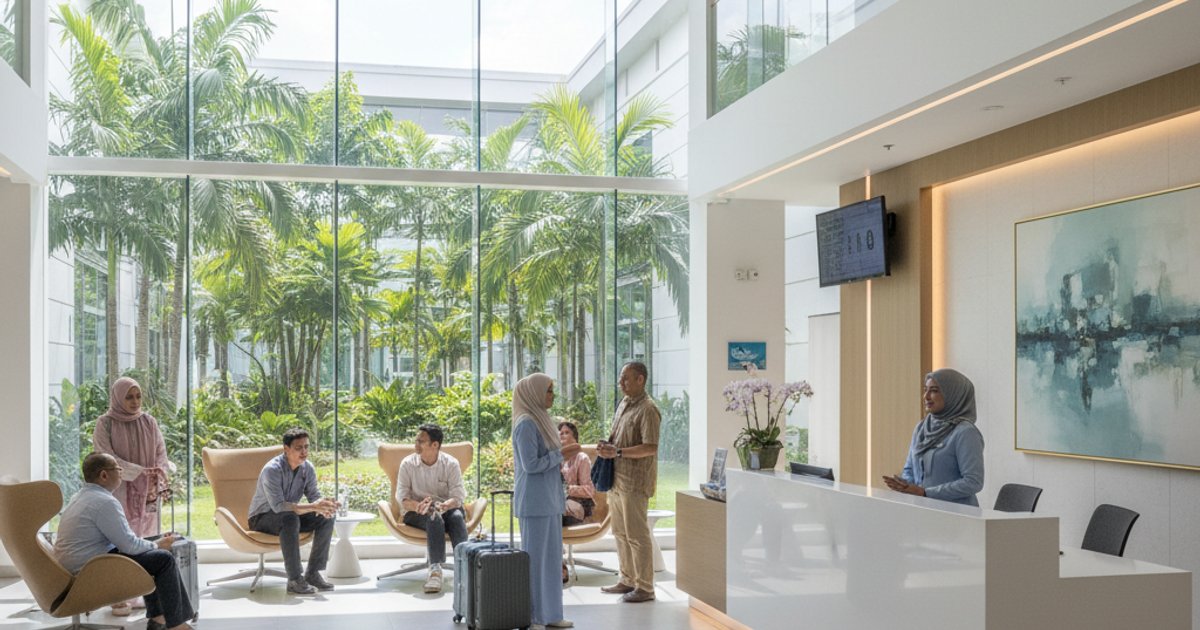 Modern hospital lobby showcasing Malaysia's advanced healthcare for MM2H applicants