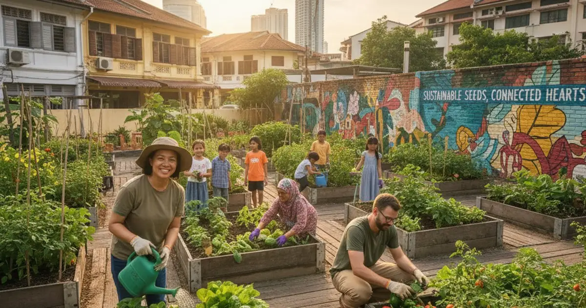 Community garden in Malaysia, representing sustainable living for MM2H residents.