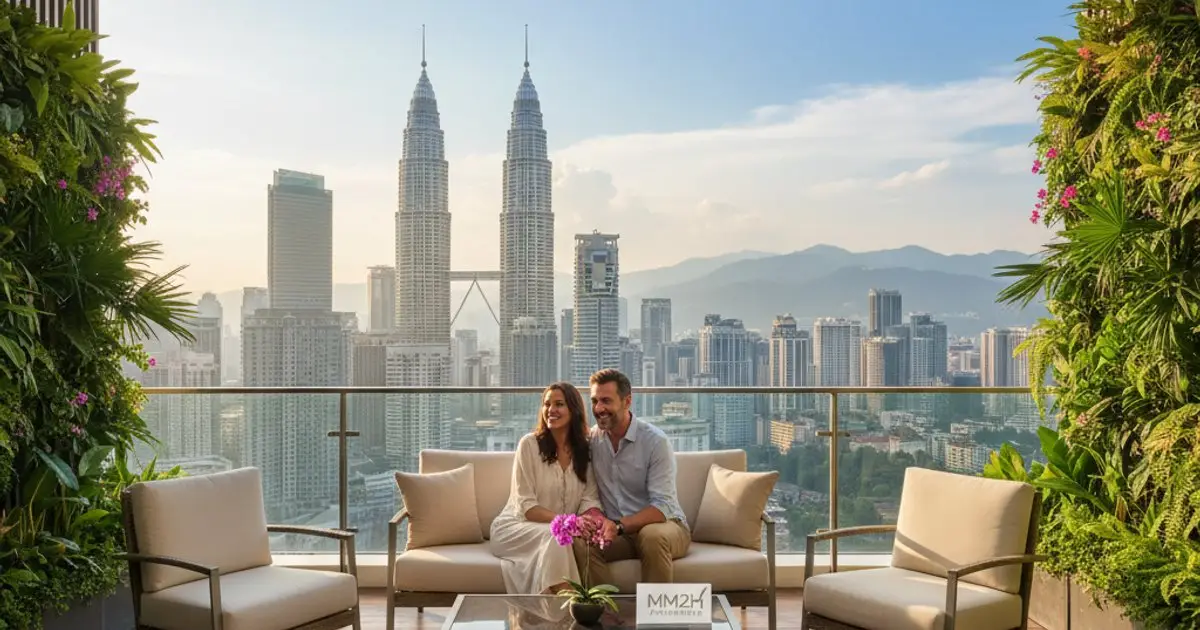 Luxury condominium overlooking Malaysian city skyline for MM2H applicants