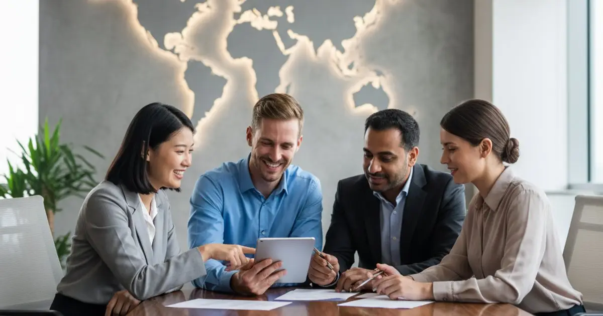 MM2H applicants discussing program requirements in a modern office, symbolizing global mobility