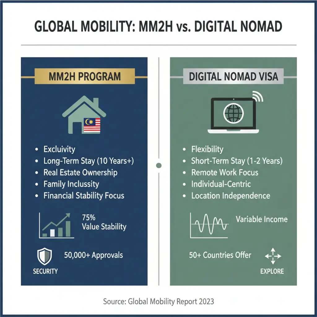 MM2H program exclusivity and long-term benefits vs. digital nomad visa flexibility
