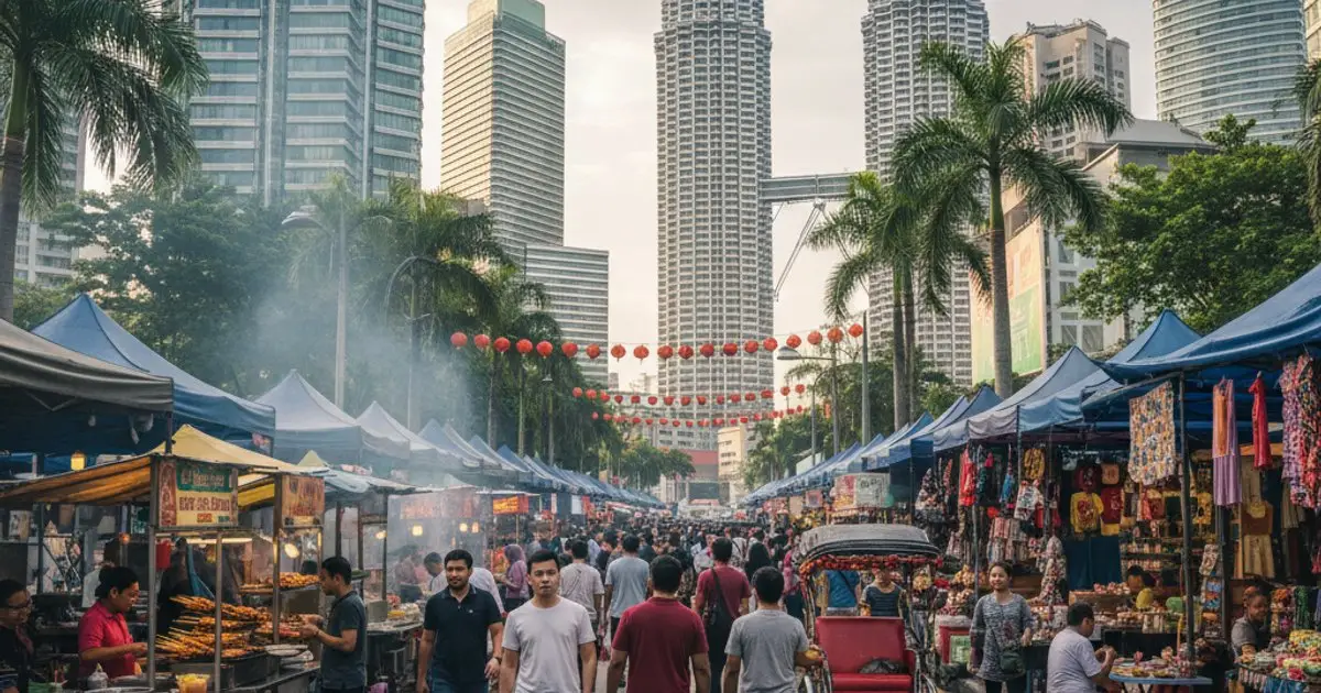 马来西亚吉隆坡繁华街景,展示第二家园的吸引力