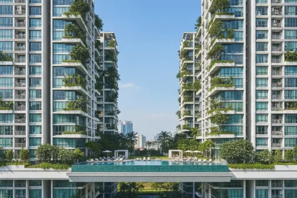 Luxury apartment building in Kuala Lumpur, a key benefit of the MM2H Programme for property ownership.
